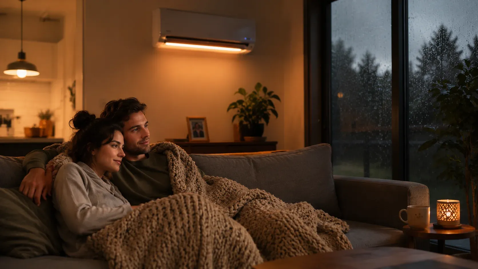 Couple warm at home AC repairs Auckland